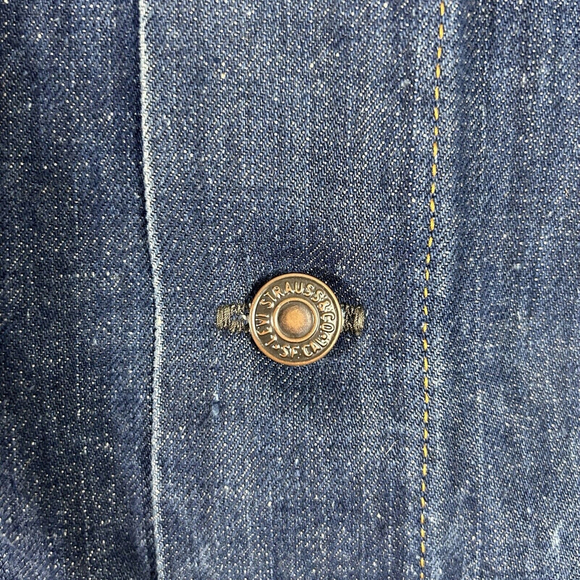 RARE Levi's White Tab 'Big E' Type 3 Vintage 60's/70's Denim Trucker Jean Jacket - Picture 3 of 15